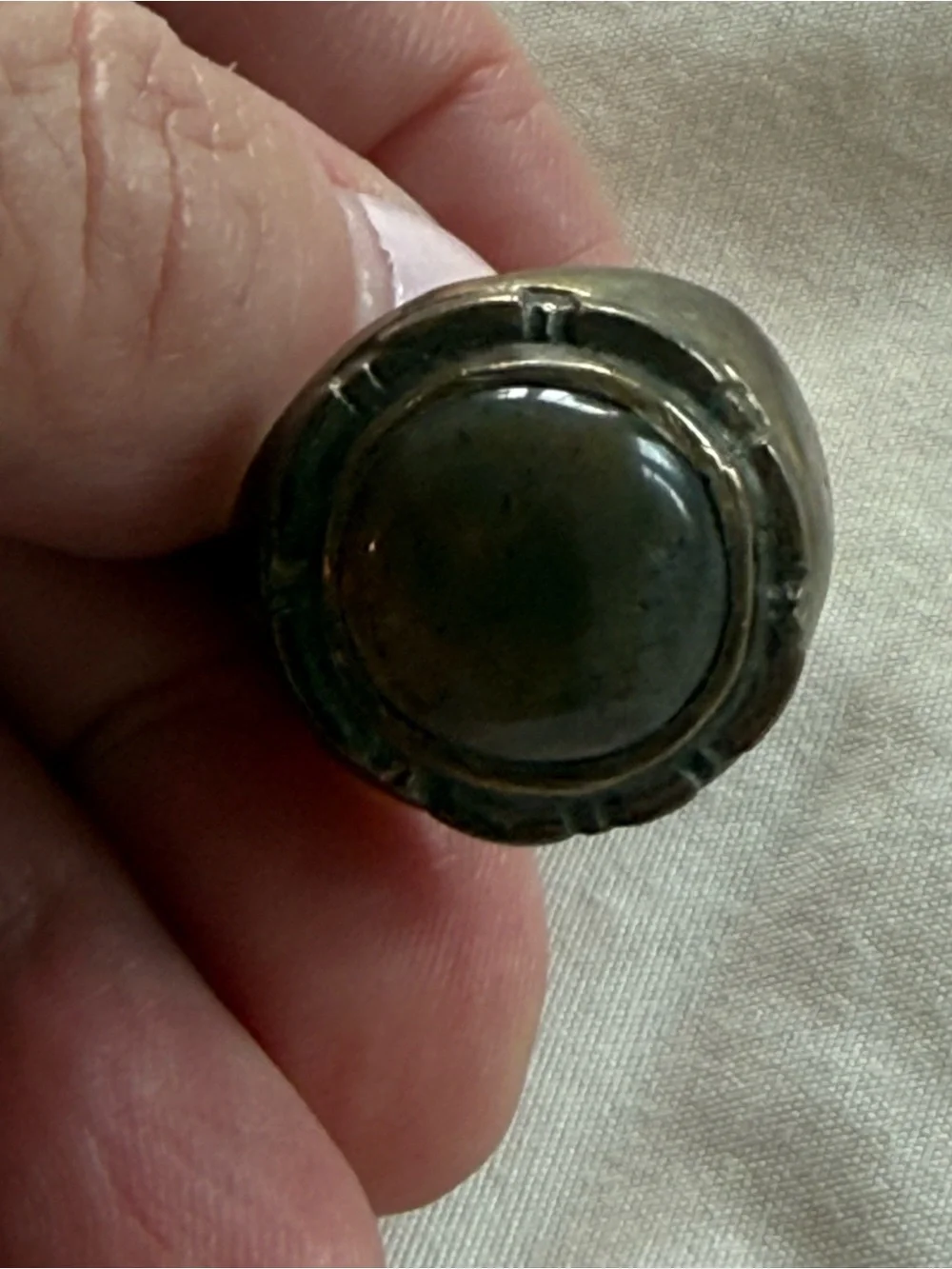Vintage 70s Boho Brass Statement Ring